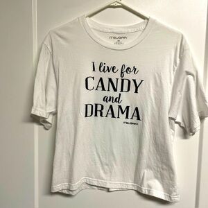 100% cotton Novelty T-shirt medium IT’S SUGAR I Live For Candy And Drama
